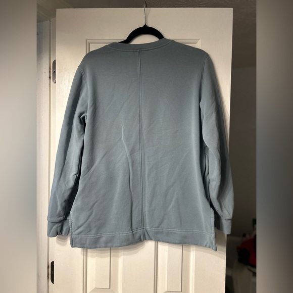 Athleta Retro Plush Small Minimalistic Gray Green Crewneck Oversized Pullover - Picture 8 of 8